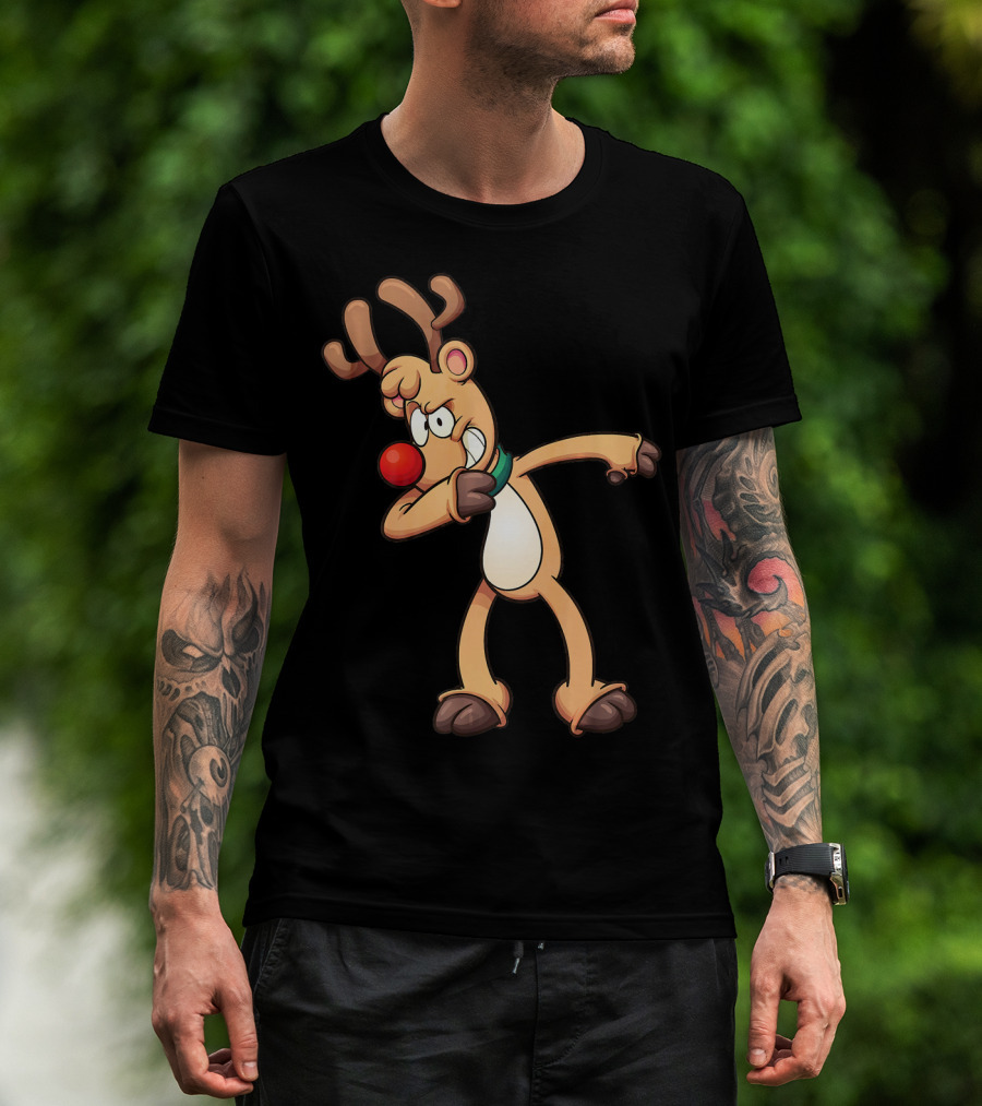Rudolph Dabbing Reindeer Christmas Dance Antlers T-Shirt