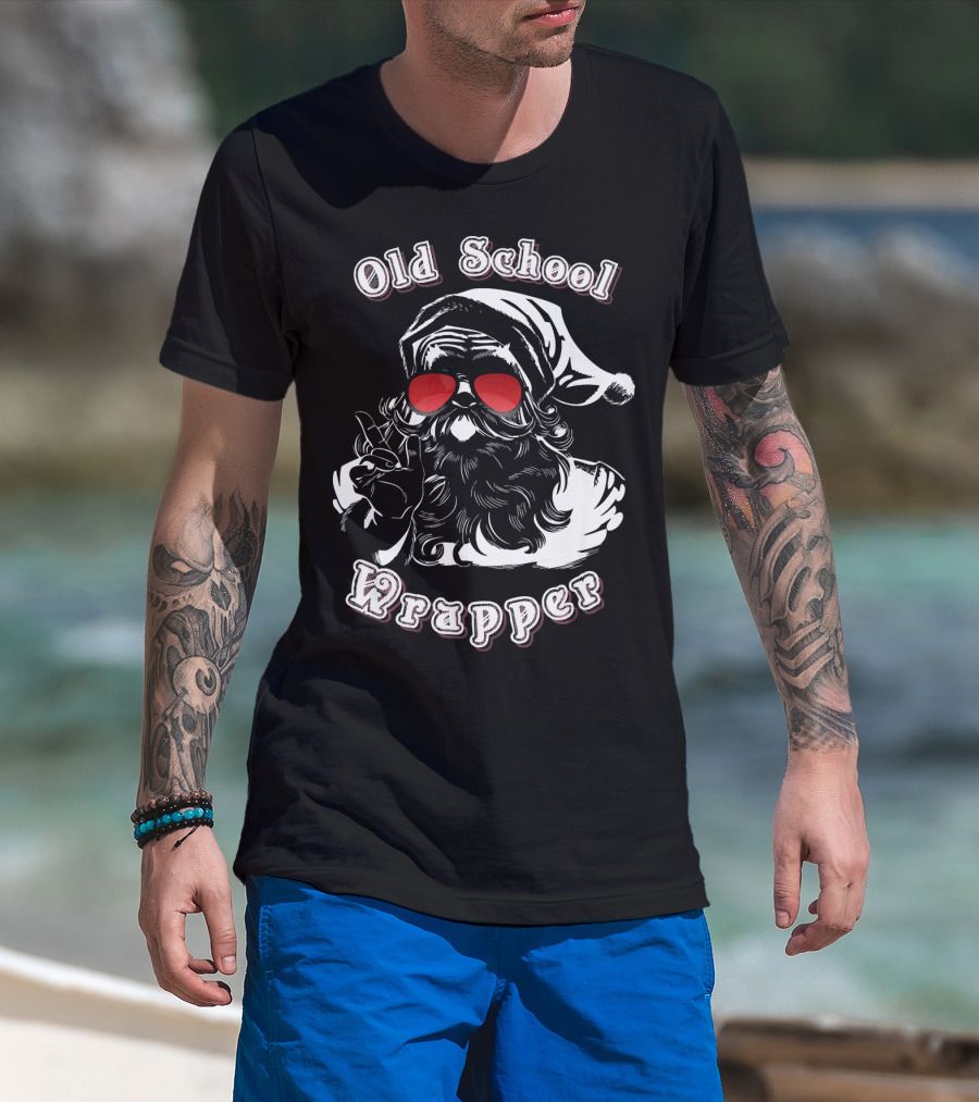 Old School Wrapper Santa With Sunglasses T-Shirt