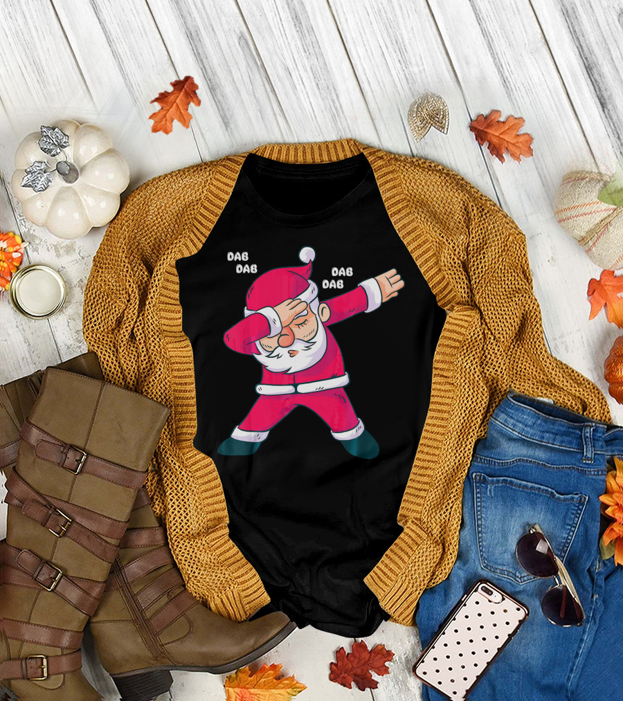 Dab Dab Dab Christmas Dabbing Santa Fun T-Shirt