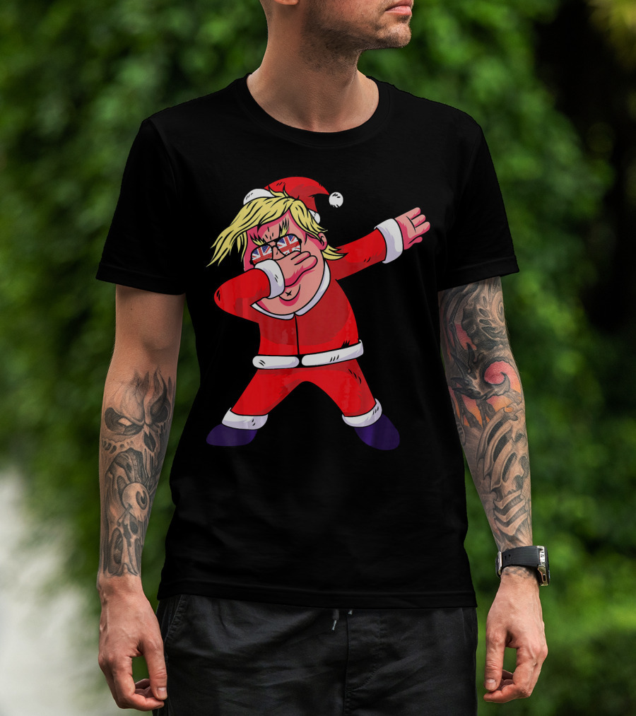 Dabbing Santa Claus With Sunglasses And Santa Hat T-Shirt