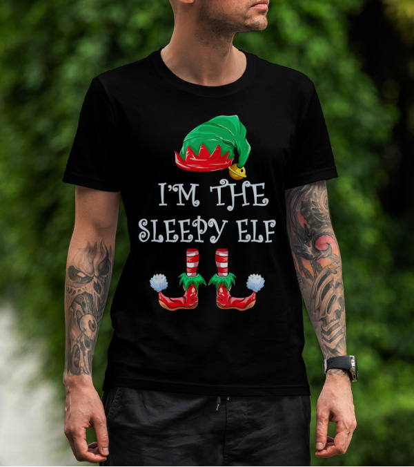 I'm The Sleepy Elf Christmas Matching Family Pajama T-Shirt