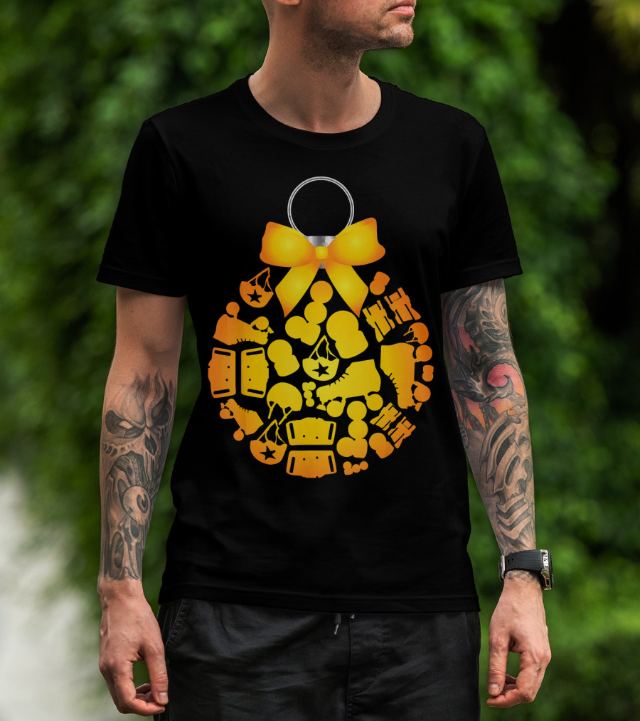 Roller Derby Christmas Tree Ornaments Skates And Helmets T-Shirt