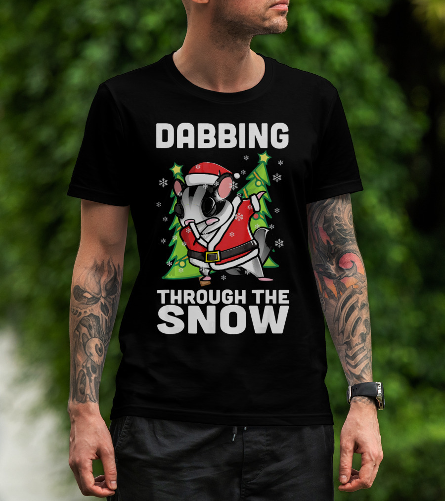 Dabbing Through The Snow Santa Sugar Glider T-Shirt