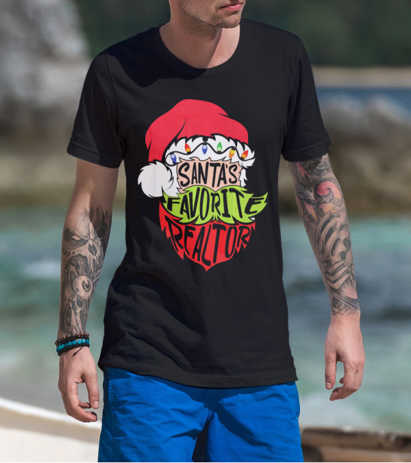 Santa's Favorite Realtor Christmas Santa T-Shirt