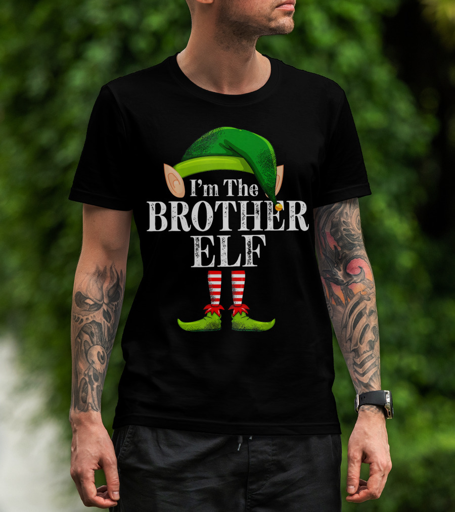 I'm The Brother Elf Matching Family Christmas Holiday Pajama T-Shirt