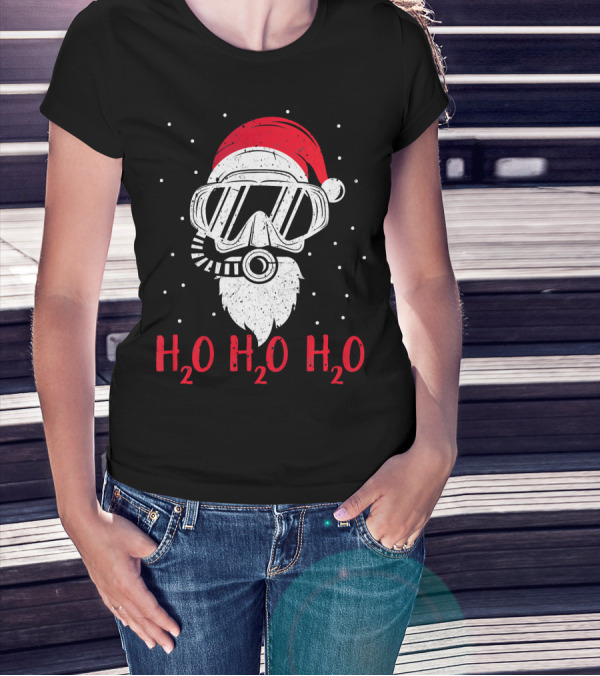 Santa Scuba Diving H2O H2O H2O T-Shirt