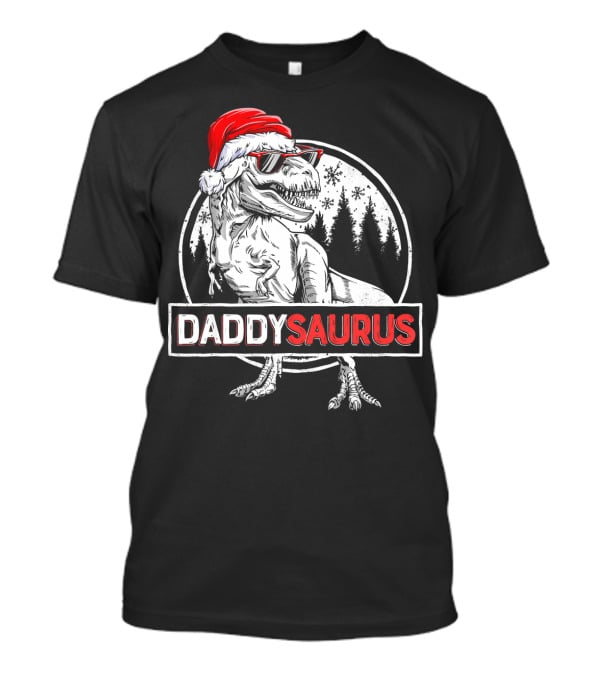 Daddysaurus Santa Dinosaur Christmas Jurassic T-Shirt