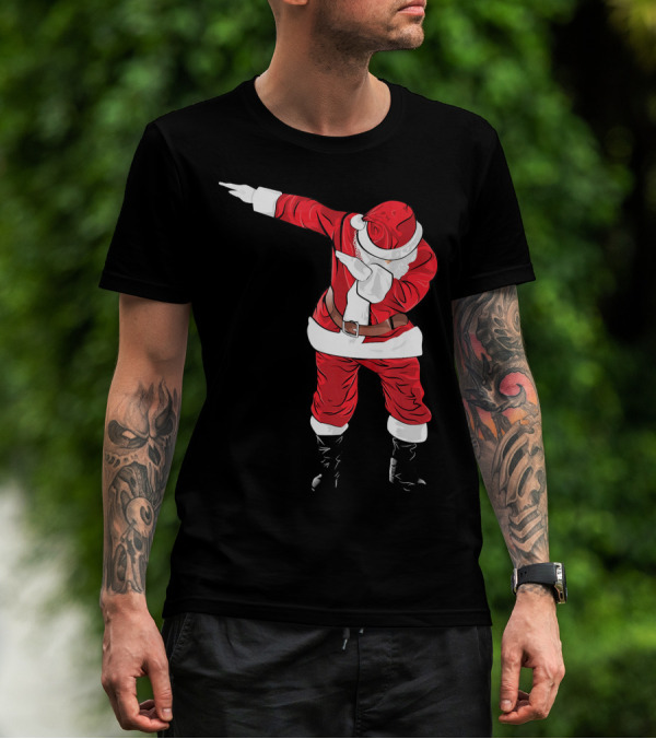 Christmas Dabbing Funny Santa In Classic Red Suit T-Shirt