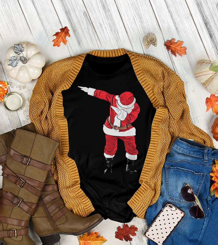 Christmas Dabbing Funny Santa in Classic Red Suit T-Shirt