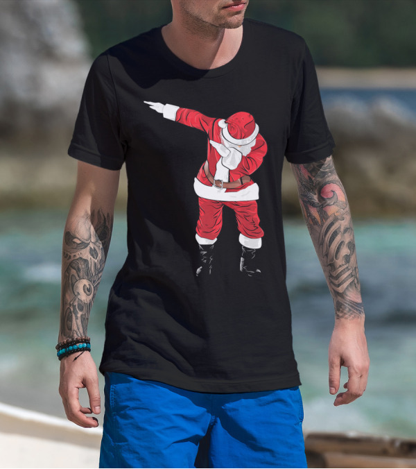 Christmas Dabbing Funny Santa In Classic Red Suit T-Shirt