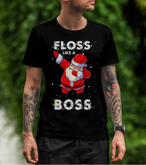 Floss Like A Boss Santa Happy Holidays T-Shirt