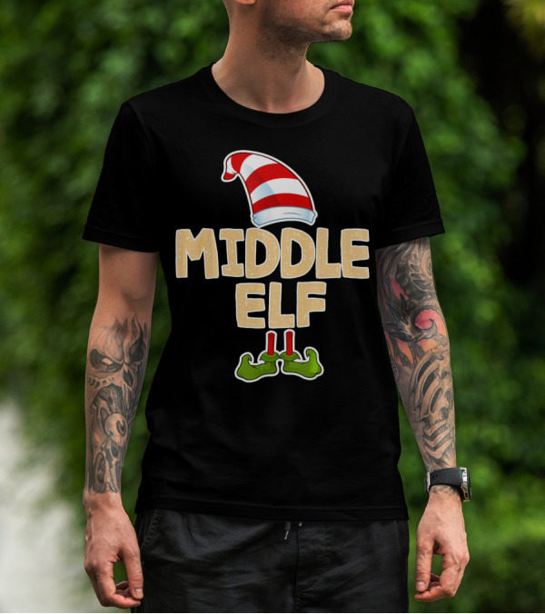 Middle Elf Candy Cane Hat And Green Shoes T-Shirt