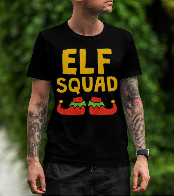 ELF SQUAD Fun Holiday Elf Shoes Festive T-Shirt