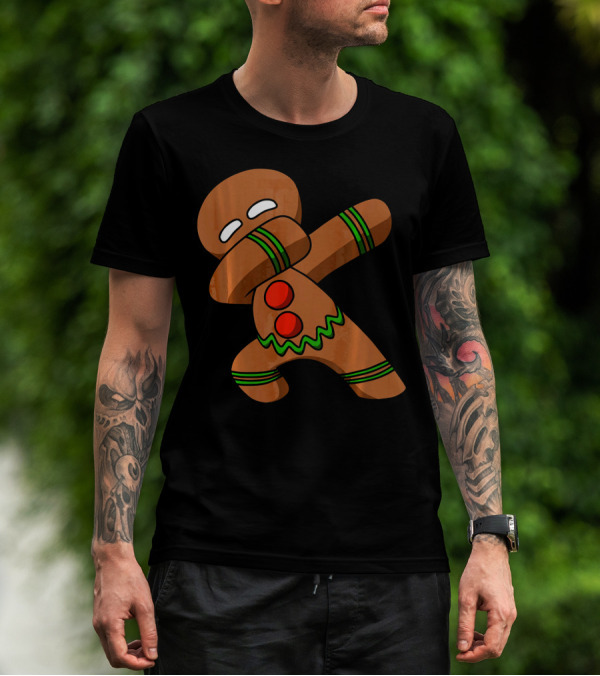 Dabbing Gingerbread Man Funny Christmas Cookie Dance T-Shirt