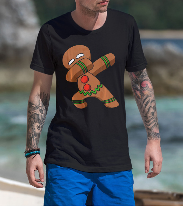 Dabbing Gingerbread Man Funny Christmas Cookie Dance T-Shirt