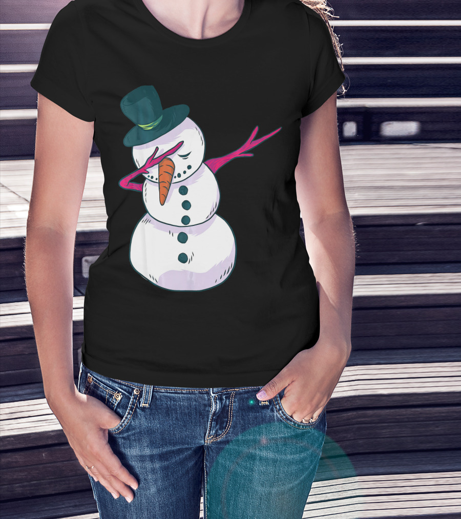 Christmas Snowman Dabbing Festive Dance Move T-Shirt