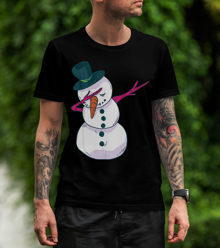 Christmas Snowman Dabbing Festive Dance Move T-Shirt