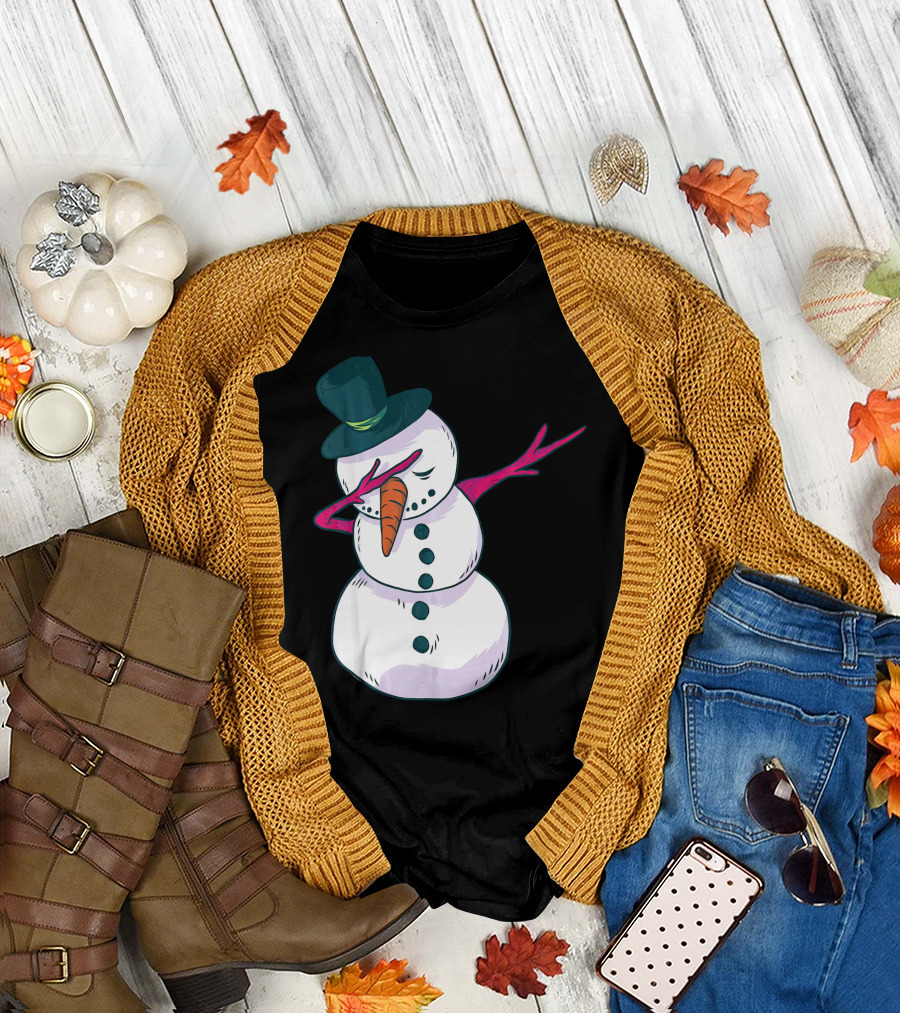 Christmas Snowman Dabbing Festive Dance Move T-Shirt