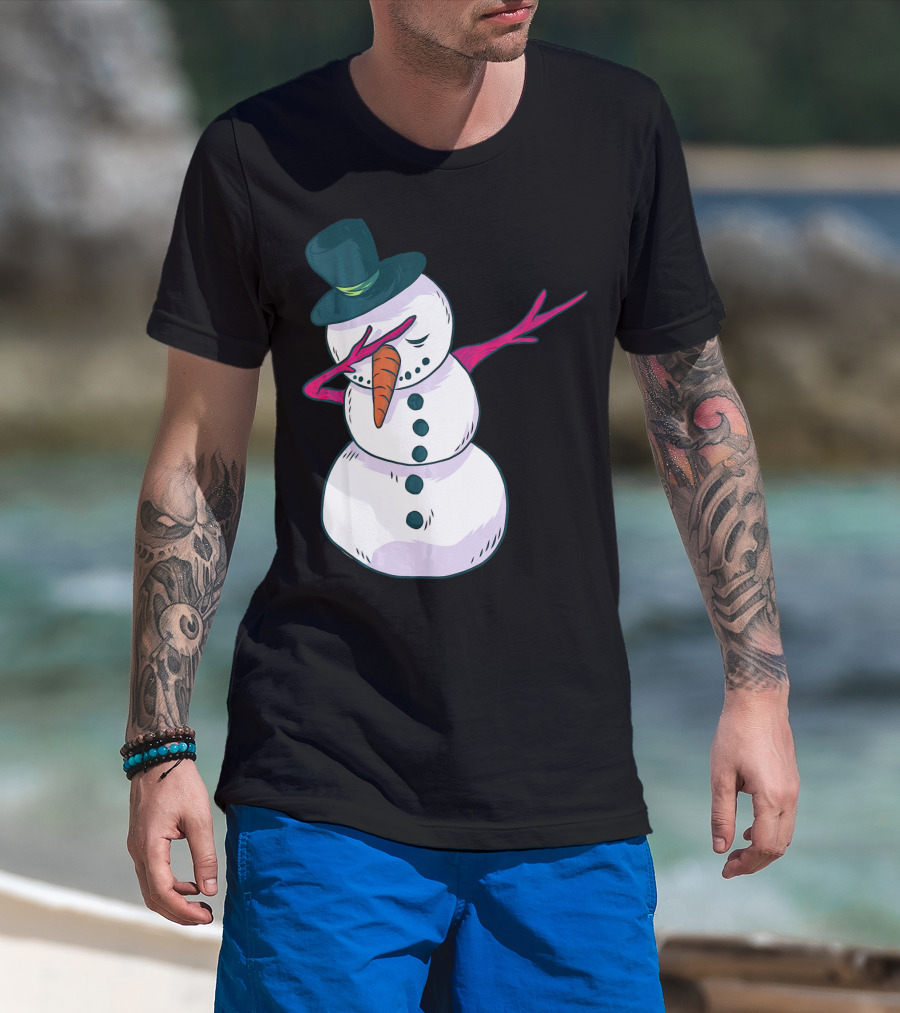 Christmas Snowman Dabbing Festive Dance Move T-Shirt