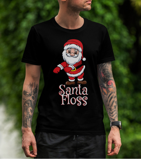 Santa Floss Christmas Hand Drawn Santa⟩ T-Shirt