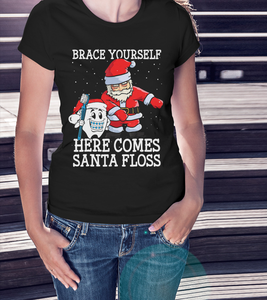 Brace Yourself Here Comes Santa Floss T-Shirt