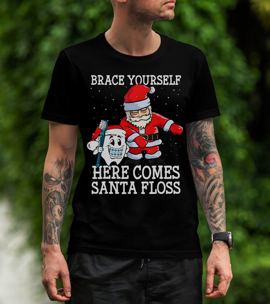Brace Yourself Here Comes Santa Floss T-Shirt