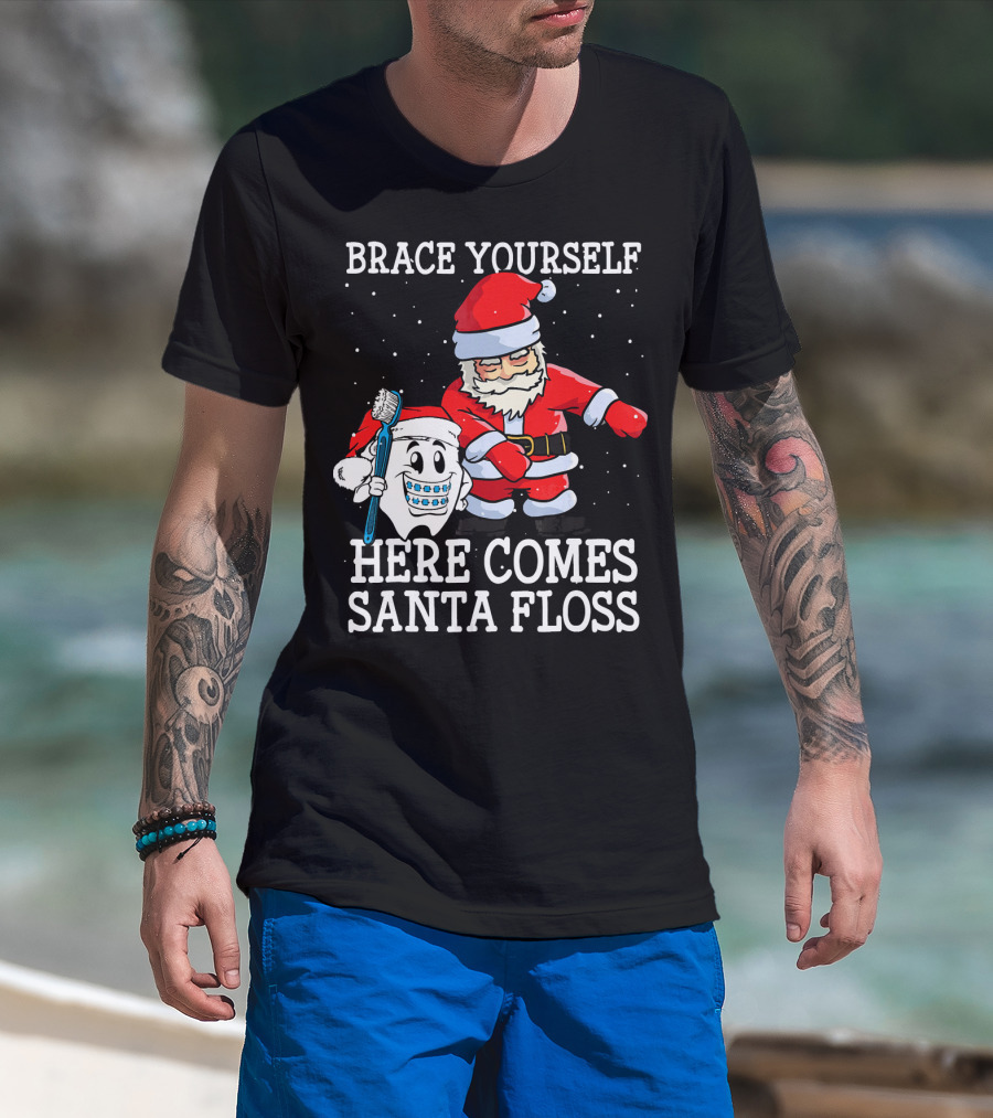 Brace Yourself Here Comes Santa Floss T-Shirt