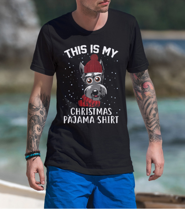 THIS IS MY CHRISTMAS PAJAMA SHIRT SCHNAUZER DOG T-Shirt