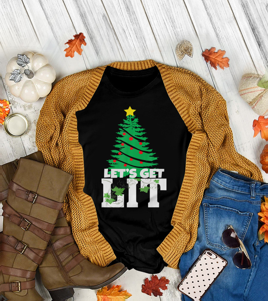 Let's Get Lit Christmas Tree T-Shirt