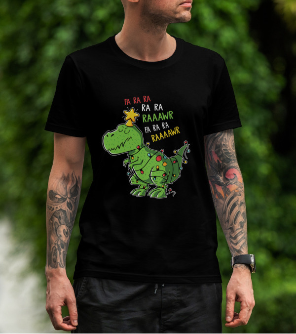 Fa Ra Ra Ra Raawwr Fa Ra Ra Ra Christmas Rex T-Shirt