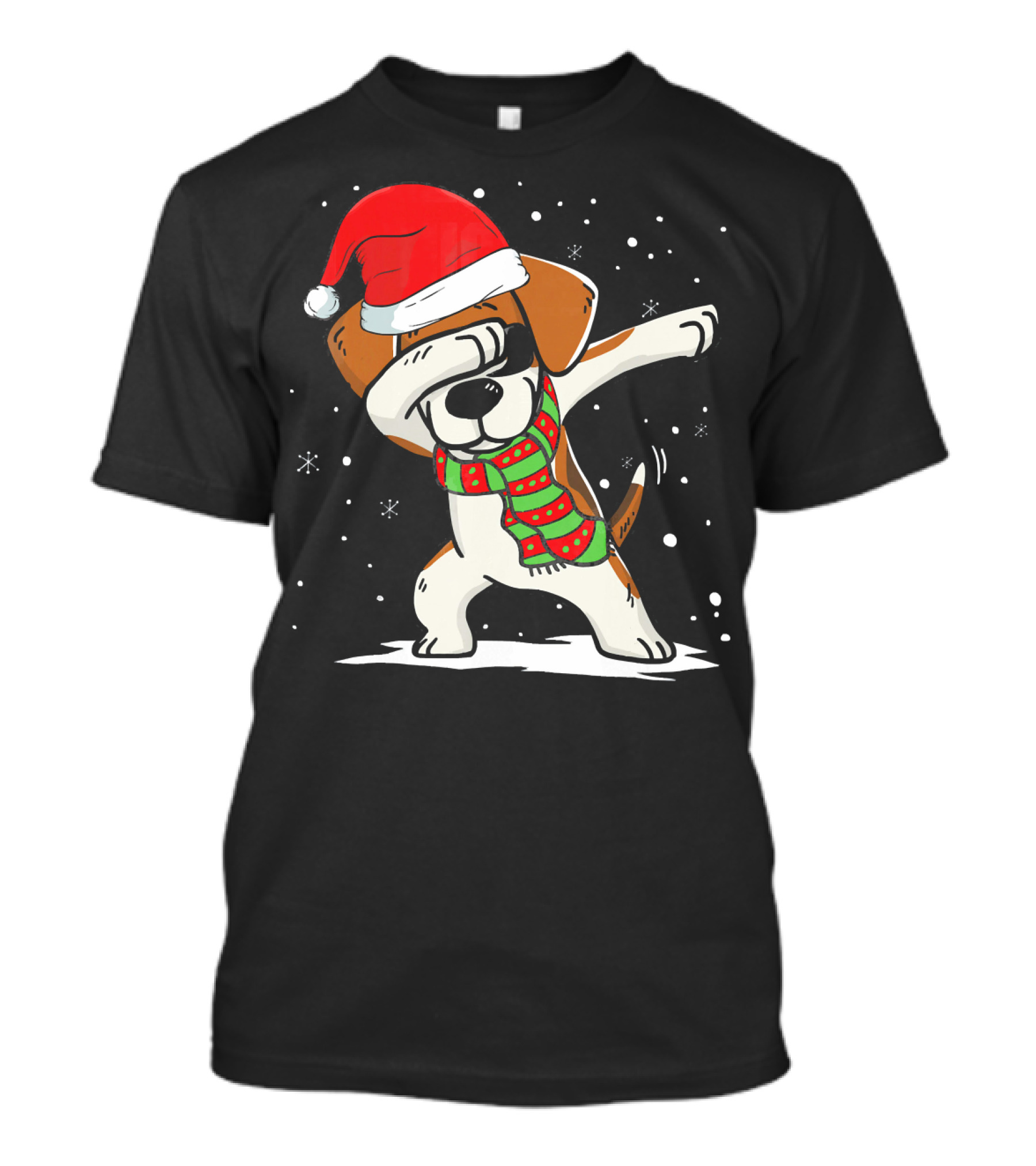 Dabbing Beagle Santa Christmas Dog Dance T-Shirt