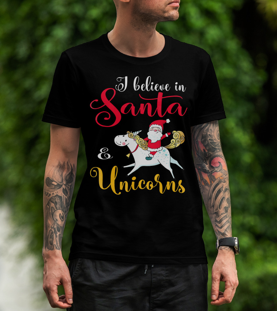 I Believe In Santa And Unicorns T-Shirt