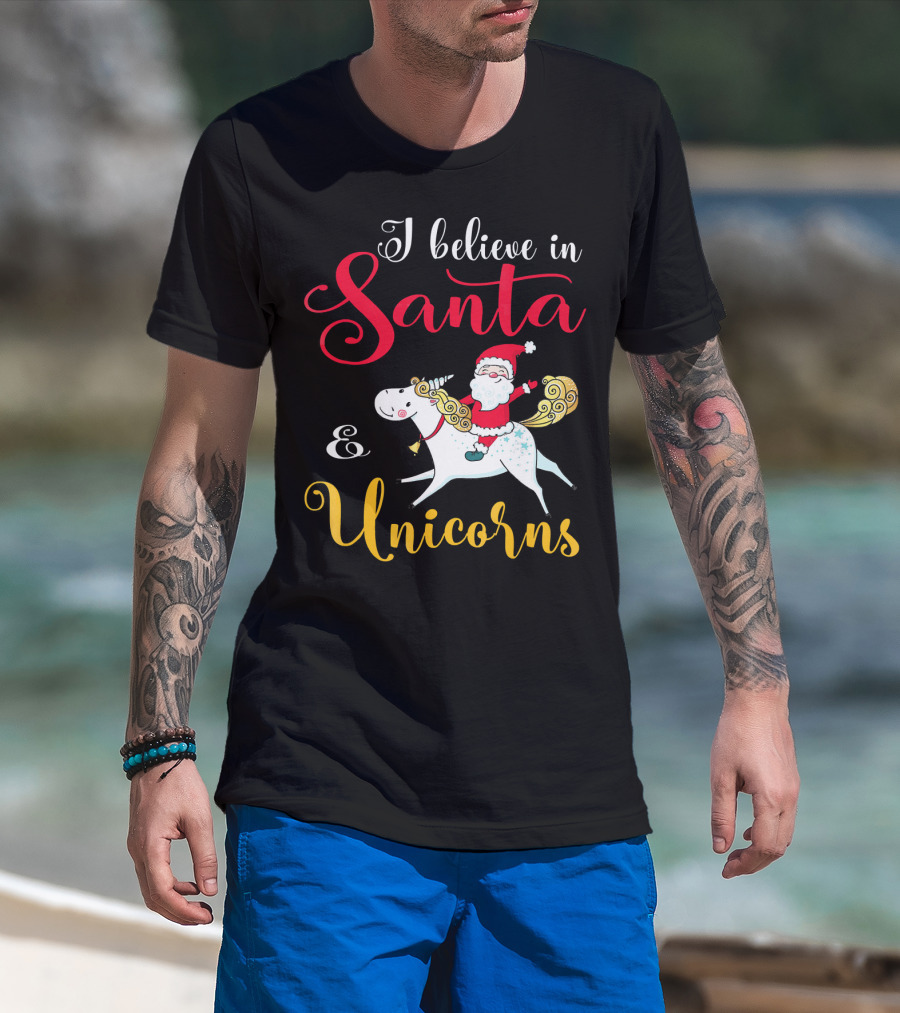 I Believe In Santa And Unicorns T-Shirt