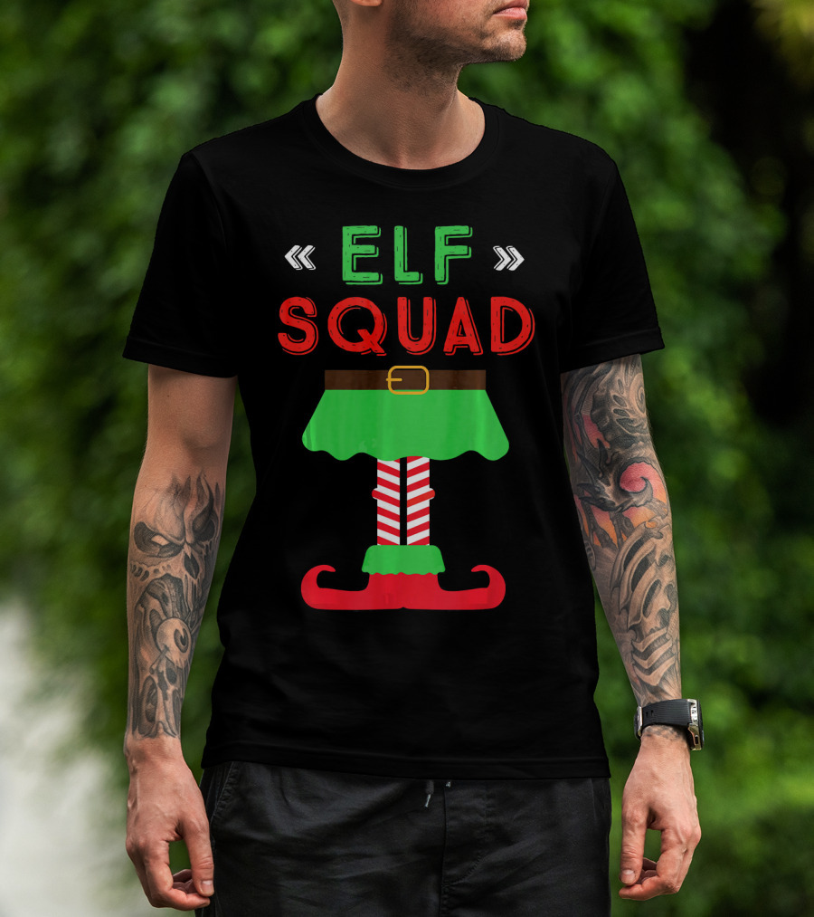Elf Squad Christmas Holiday Funny Festive T-Shirt