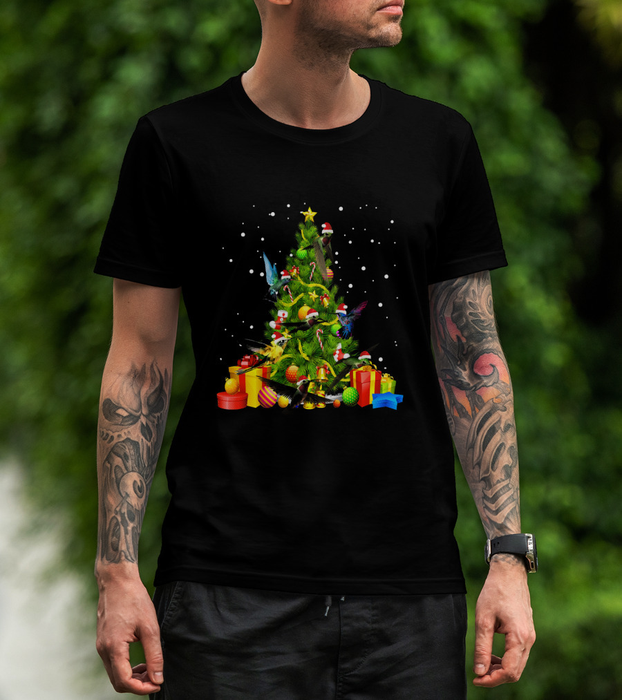 Funny Christmas Hummingbirds Bird Lover Holiday T-Shirt