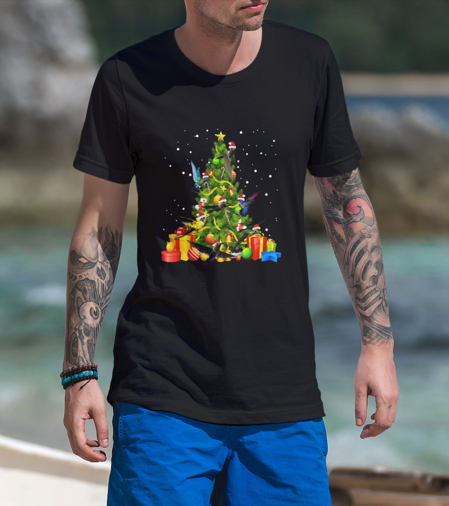 Funny Christmas Hummingbirds Bird Lover Holiday T-Shirt