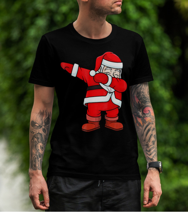 Dabbing Santa Claus Christmas Dance Pose Holiday Fun T-Shirt