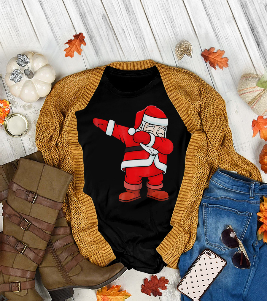 Dabbing Santa Claus Christmas Dance Pose Holiday Fun T-Shirt