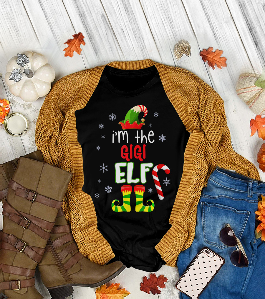 I'm The Gigi Elf Candy Cane Christmas Celebrations T-Shirt