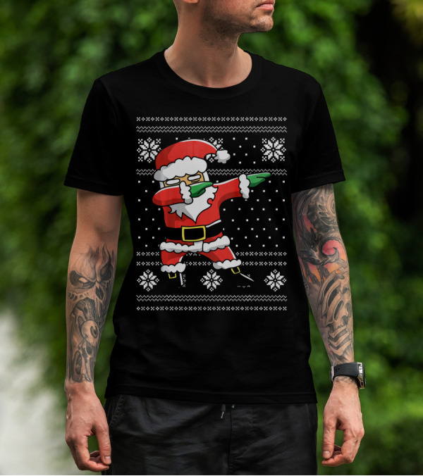 Festive Dabbing Santa Ugly Christmas T-Shirt