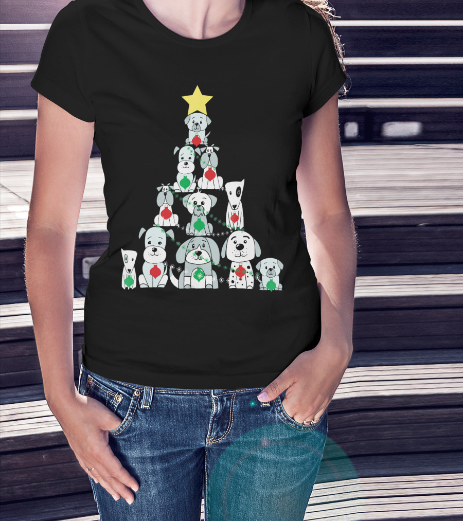 Christmas Dog Tree With Star T-Shirt