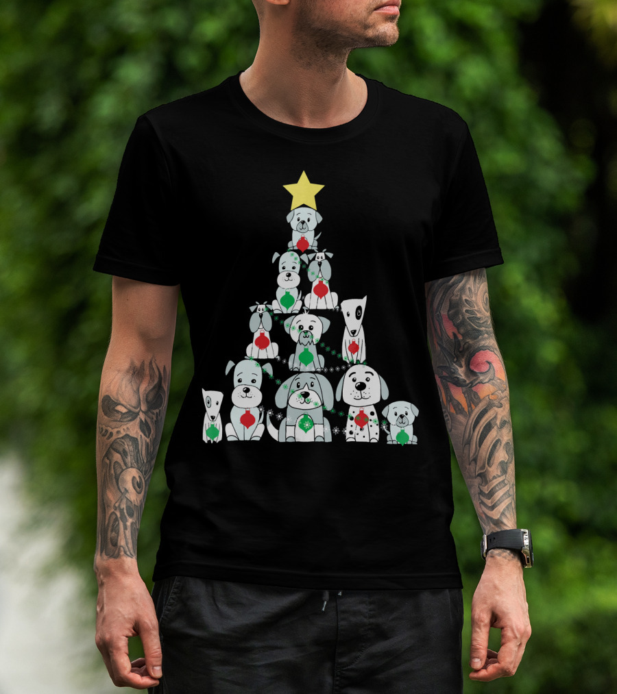 Christmas Dog Tree With Star T-Shirt