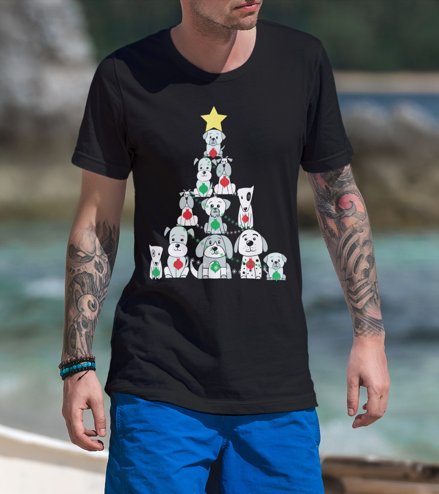Christmas Dog Tree With Star T-Shirt