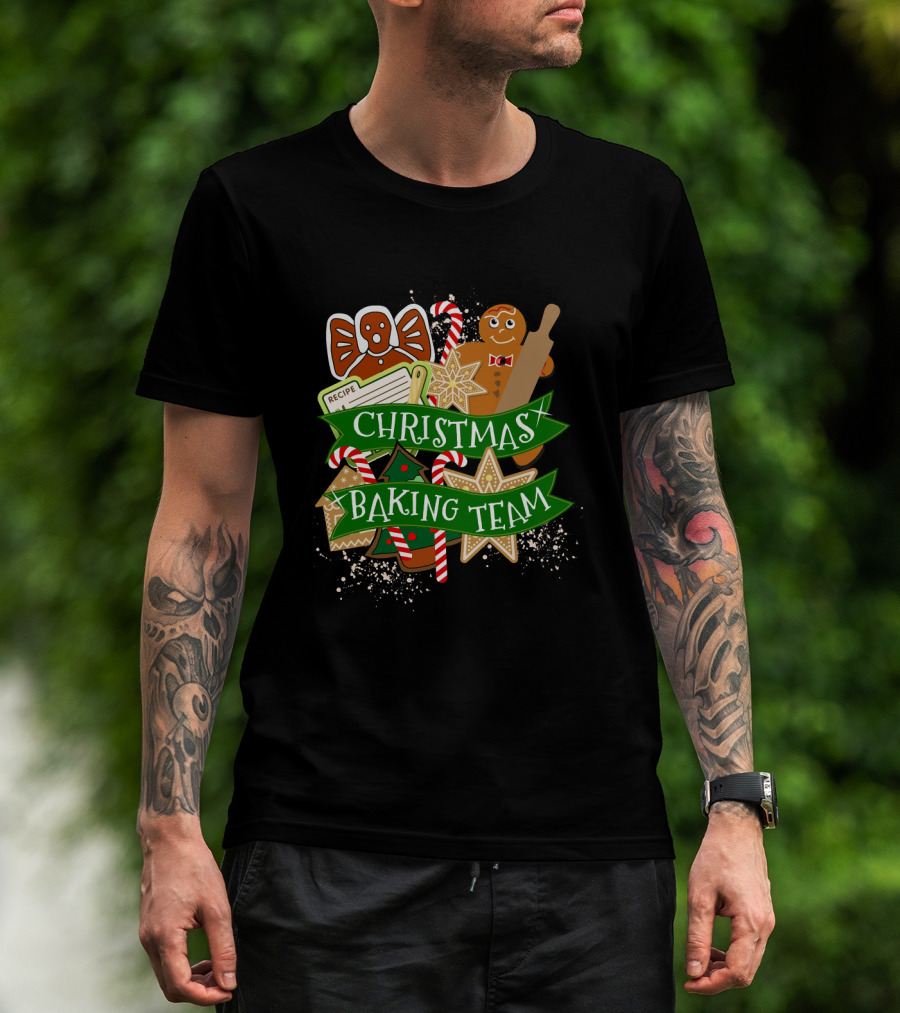 Christmas Baking Team Gingerbread Candy Cane Cookie Recipe Bowtie T-Shirt