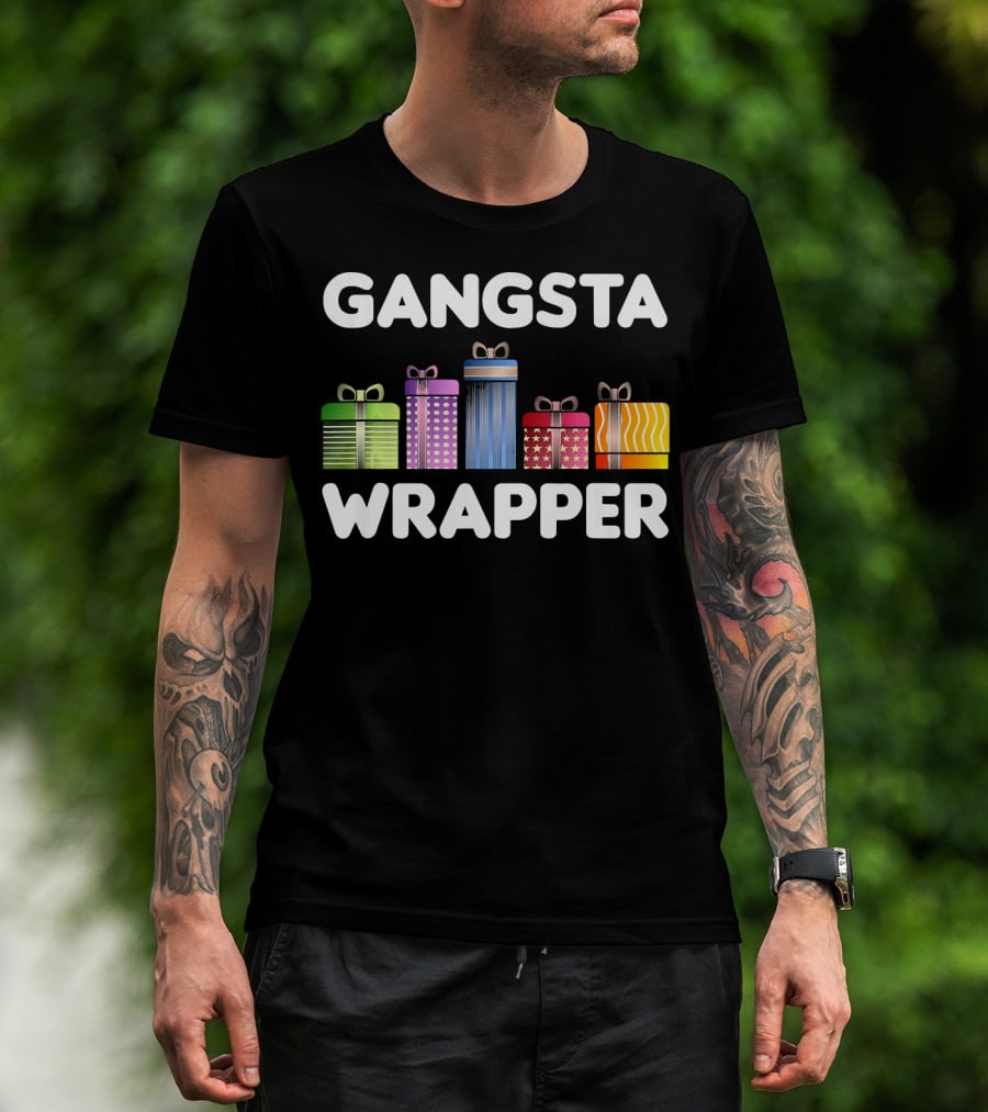 Gangsta Wrapper Funny Christmas Cool Xmas Pun T-Shirt
