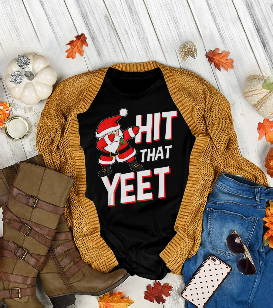 Hit That Yeet Dabbing Santa Christmas T-Shirt