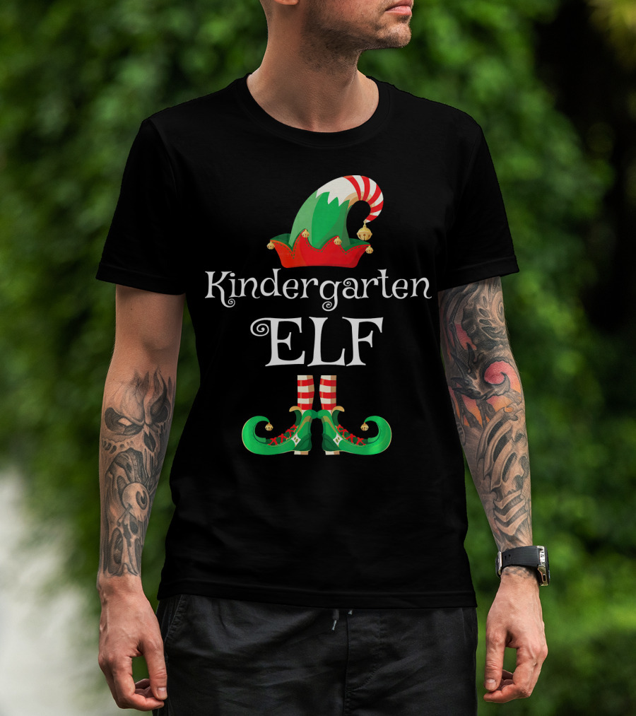 Kindergarten Elf Christmas School Spirit T-Shirt