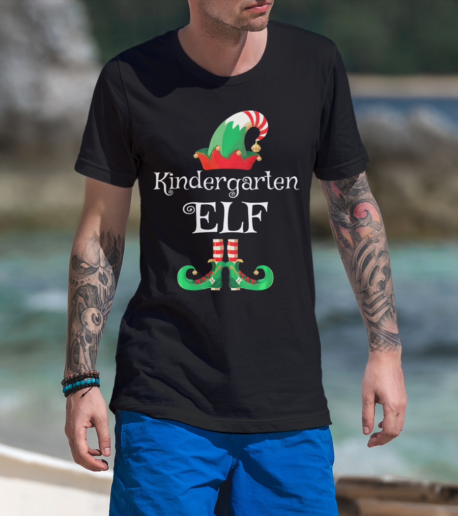 Kindergarten Elf Christmas School Spirit T-Shirt