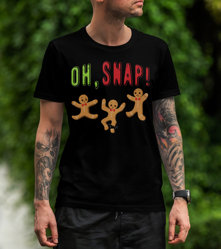Oh Snap Funny Surprised Gingerbread Trio T-Shirt