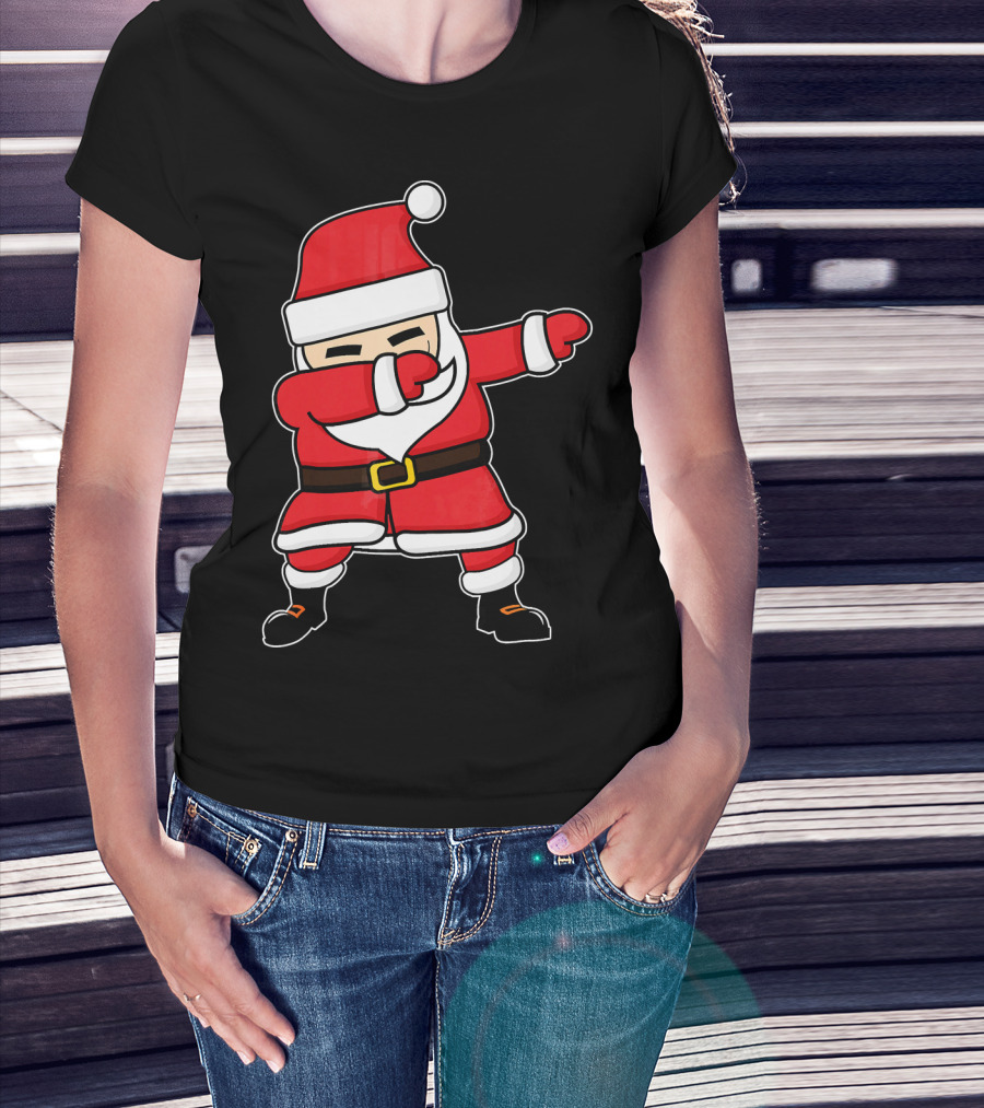 Dabbing Santa Claus Funny Christmas Pose T-Shirt